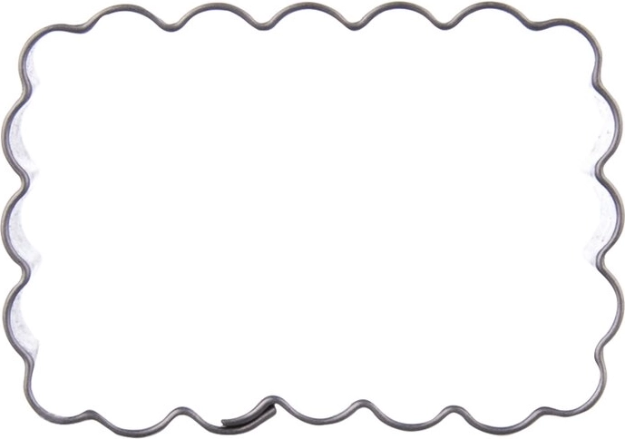 Cortador de acero inoxidable rectangular con borde ondulado