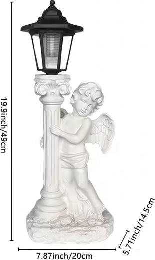 Lámpara solar de jardín con angelito 49 cm