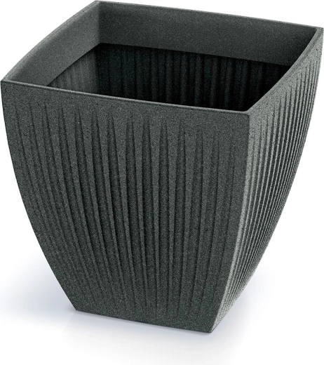 Macetero Latia Square Midl 30 × 30 × 30 cm negro granito