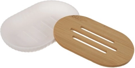 Jabonera con inserto de bambú para un mejor drenaje del agua