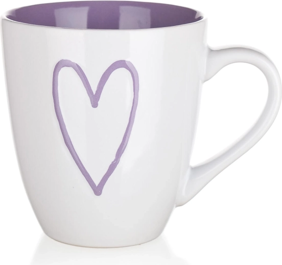 Taza de cerámica Hearts 550 ml – mix de colores