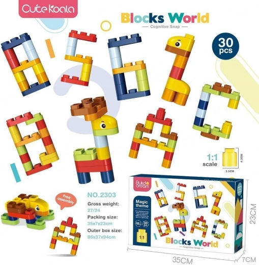 Bloques de construcción de letras y números – 30 bloques