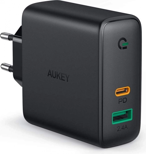 Cargador de red AUKEY PA-D3 2×USB con Power Delivery 60 W