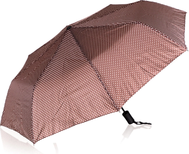 Paraguas plegable con lunares de 52 cm – marrón