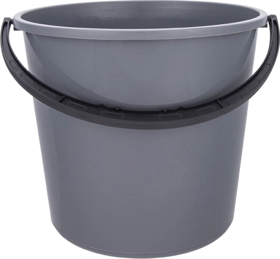 Cubo de plástico de 5 l con asa de plástico, gris