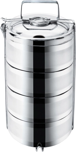 Tartera térmica de acero inoxidable, 4 pisos, 4×1,1 l