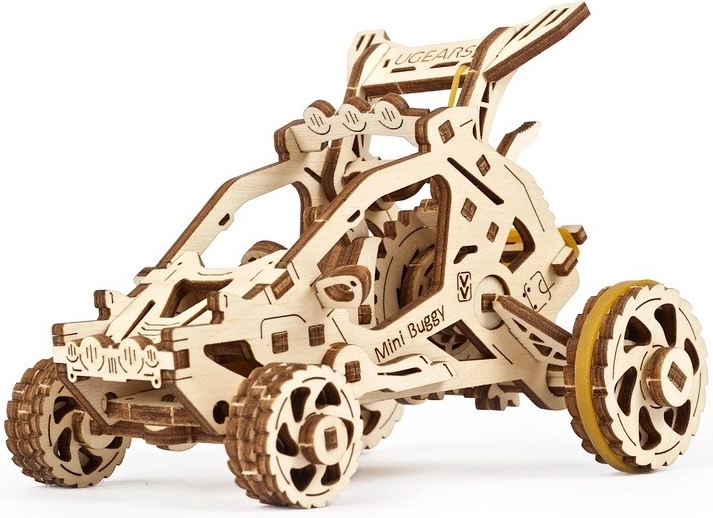 Puzzle 3D mecánico de madera mini buggy UGEARS, 80 piezas