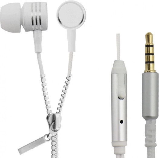 Auriculares intraaurales Zipper con micrófono blancos