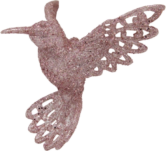 Pajarito decorativo de acrílico 10 cm – rosa