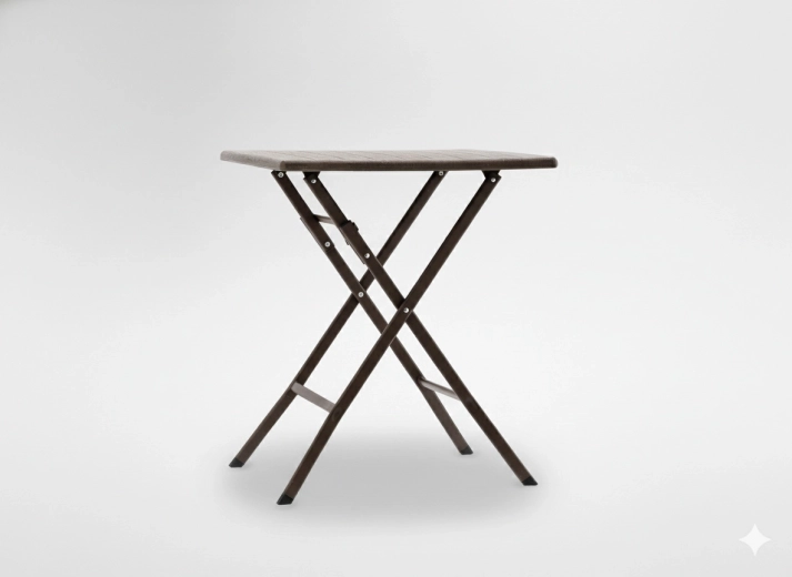 Mesa turística plegable 61,5 × 61,5 × 73 cm marrón