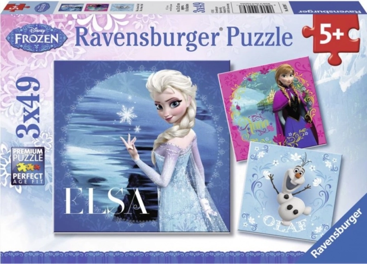 Puzzle Ravensburger Frozen: Elsa, Anna y Olaf 3×49 piezas