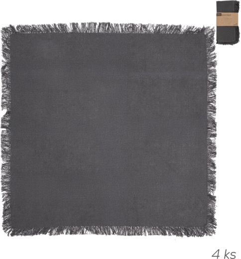 Servilletas de algodón grises 45 × 45 cm (4 uds.)