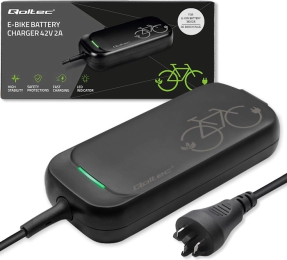 Cargador para bicicletas eléctricas 36V 42V 2A con conector BOSCH, resistente al agua