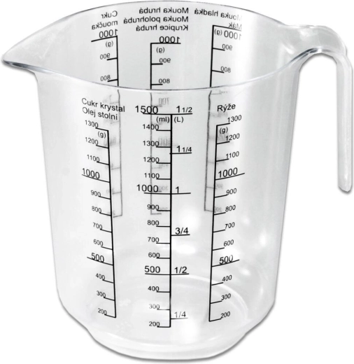 Jarra medidora de plástico 1,5 l con impresión