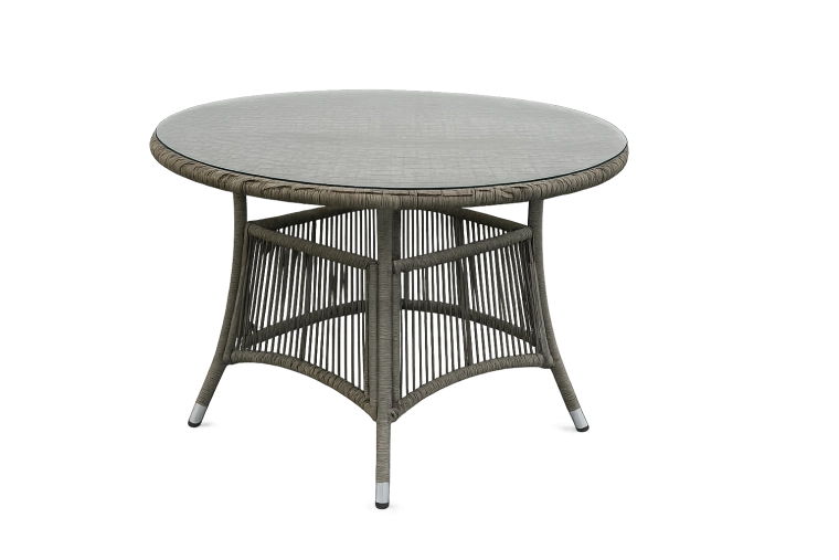 Mesa redonda con vidrio templado