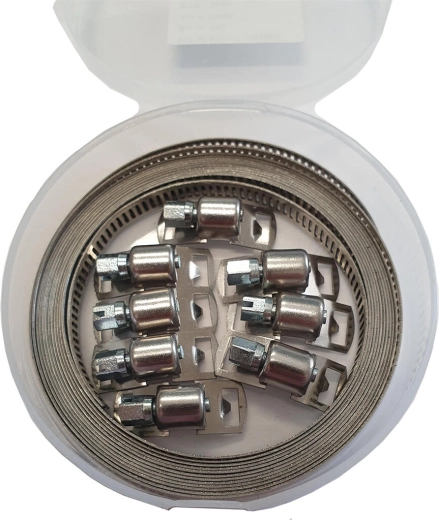Juego de cinta de abrazadera sin fin BSF de 8 mm, 3 m + 8 cierres W2B