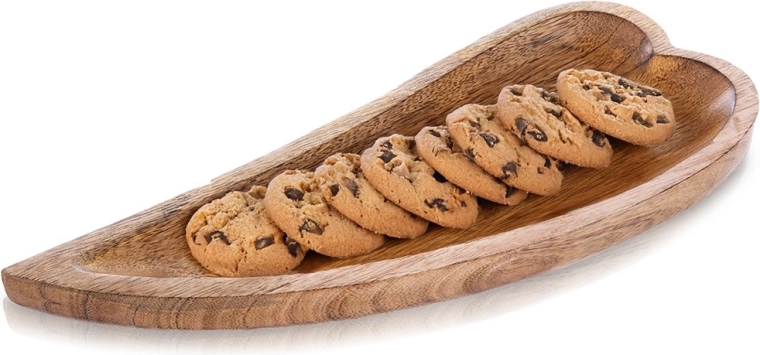 Plato de servir de madera de mango 38 × 15,5 × 3,5 cm