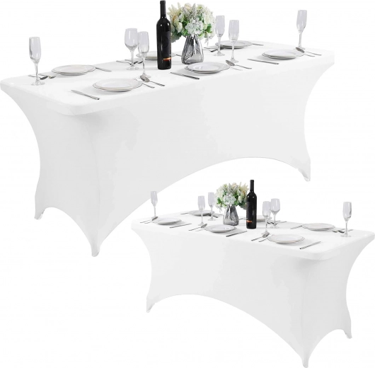 Funda elástica universal para mesa de catering 240 cm blanca MultiGarden