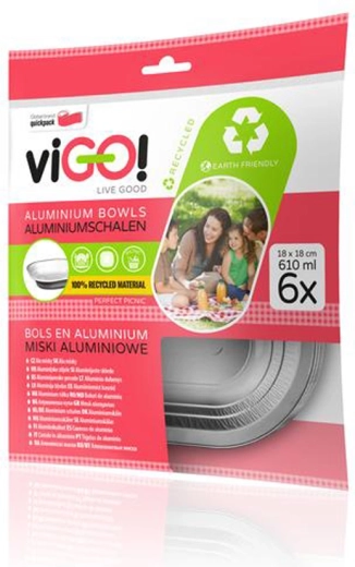 Vigo! bandeja de aluminio 18 cm, altura 3,4 cm, 6 uds.