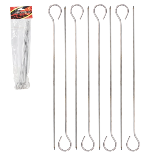 Juego de 8 brochetas de acero inoxidable de 28 cm