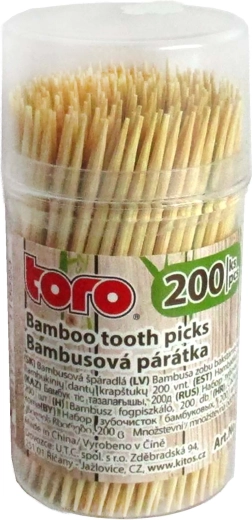 Palillos de bambú en dispensador 200 uds.