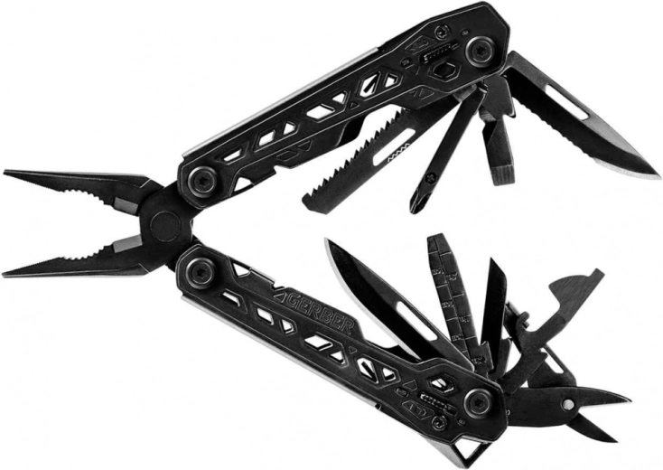 Multiherramienta Gerber Truss Black – multiherramienta negra con 17 funciones y funda