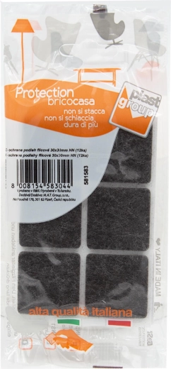 Almohadillas de fieltro autoadhesivas para muebles 30 × 30 mm, marrones (12 uds.)