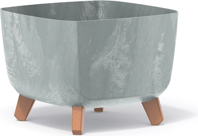 Macetero Gracia Square con efecto hormigón, 29 × 29 × 22 cm, gris