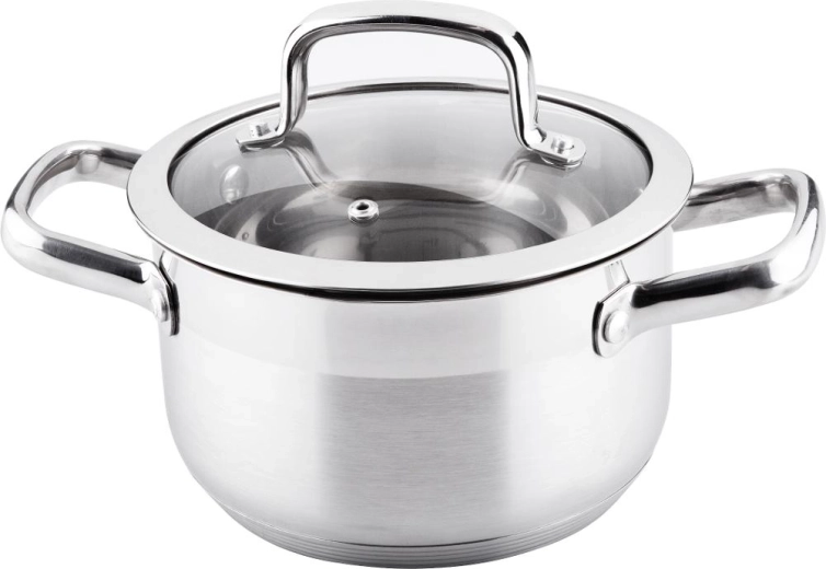 Olla de acero inoxidable Lamart Prestige con tapa de cristal, 2,5 l