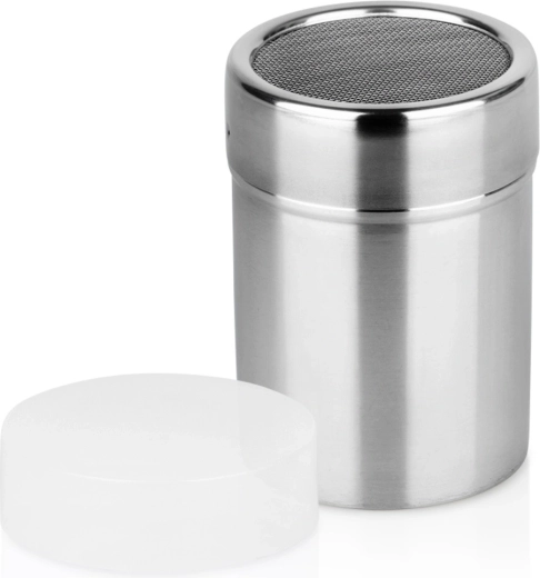 Azucarero de acero inoxidable Vilde con tamiz para azúcar glas y canela 300 ml