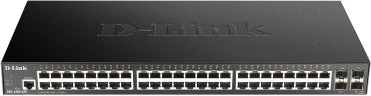 D-Link DGS‑1250-52X switch gigabit gestionable con 48× GE y 4× SFP+ 10G