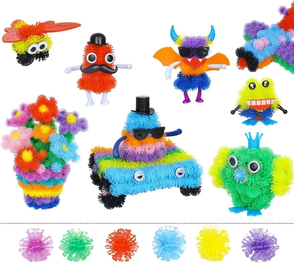 Piezas creativas de unión con velcro en maletín, más de 800 piezas