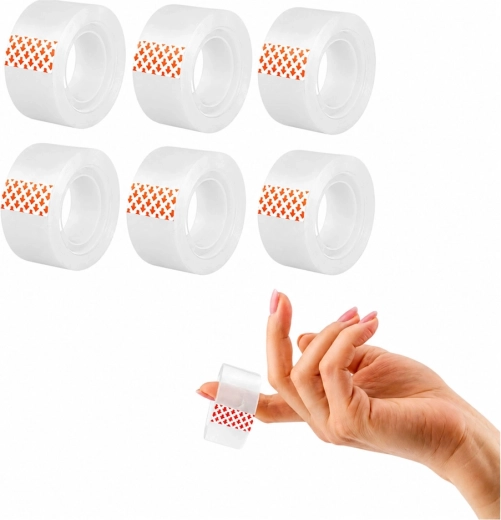 Cinta adhesiva transparente de oficina 24 mm x 20 m (6 uds.) D.RECT