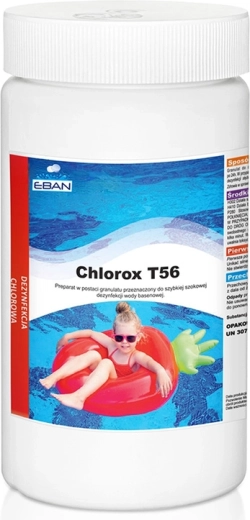 Chlorox T56 granulado 1 kg para desinfección de choque del agua de piscina