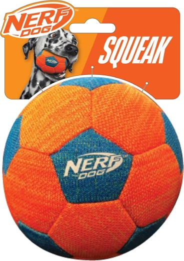 Balón de fútbol chirriante Nerf Dog para perros 12,7 cm