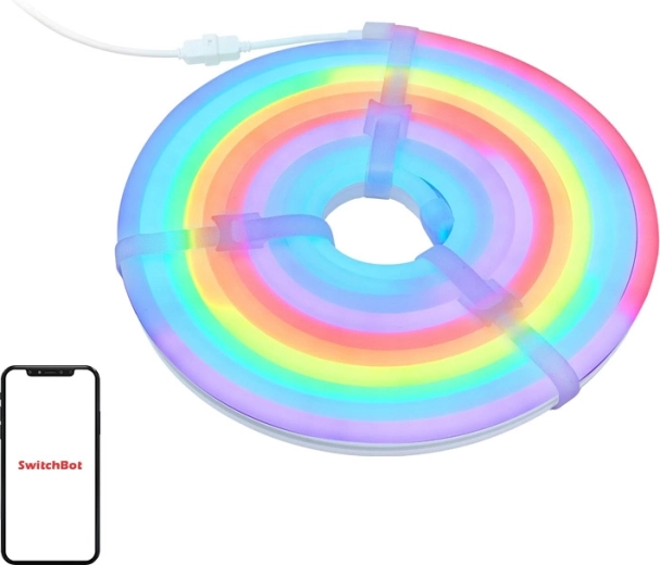 SwitchBot tira LED inteligente de neón RGBIC Neon Rope Light 5 m (Matter)