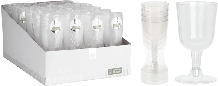 Copas de vino de plástico 160 ml – set de 4 uds.