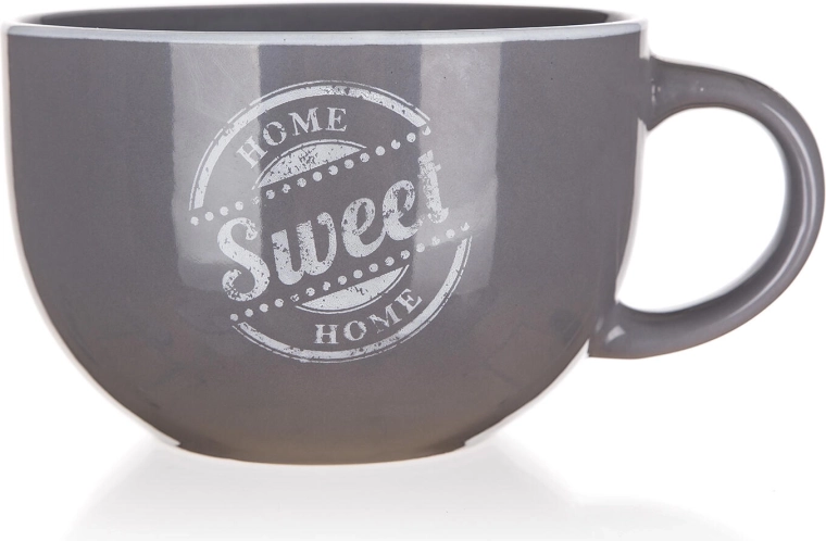Taza jumbo de cerámica Sweet Home 730 ml, gris