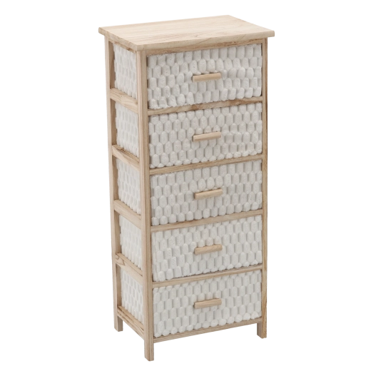 Cómoda con 5 cajones de tela 40 × 29 × 90 cm - 1 pieza