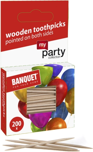 My Party palillos de madera de doble punta 200 uds.