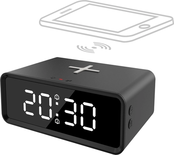 Despertador digital Solight con cargador inalámbrico Qi