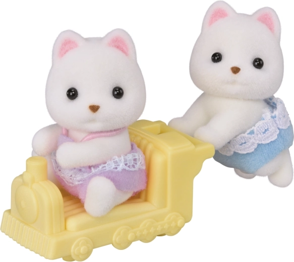 Sylvanian Families gemelos pomerania con trenecito