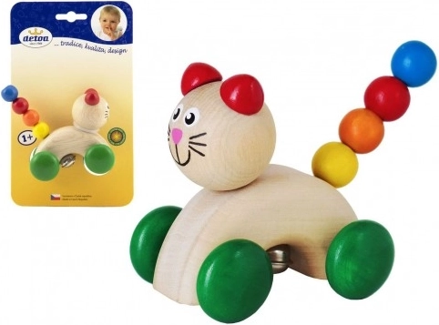 Sonajero con ruedas Gato