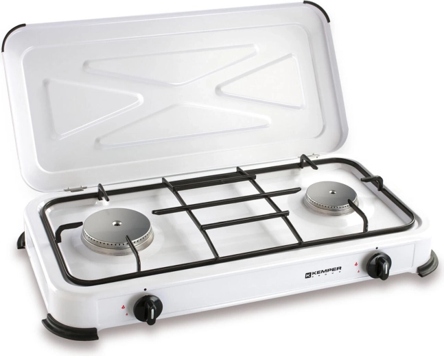 Hornillo de gas de 2 fuegos para PB con tapa - 1 unidad