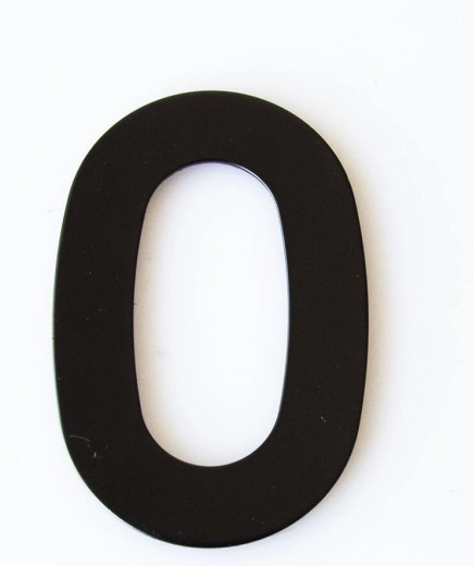 Número de casa 0, 95 mm, acero inoxidable, negro mate