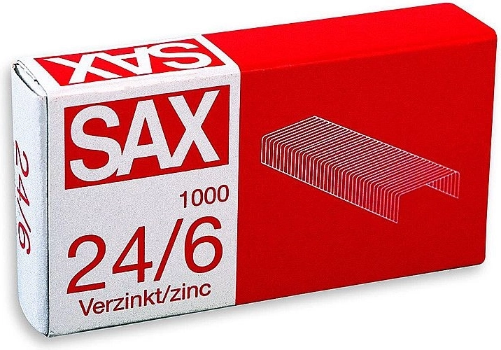 Grapas 24/6 galvanizadas, 1000 uds.