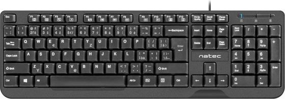 Teclado Natec Trout Slim USB CZ/SK 1,8 m negro