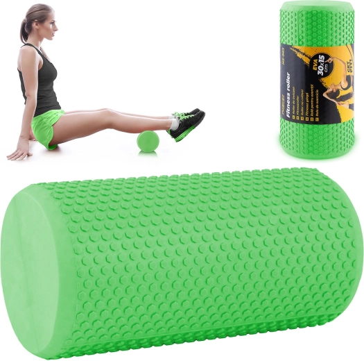 Rodillo de masaje de espuma EVA 30 × 15 cm verde Neo-Sport