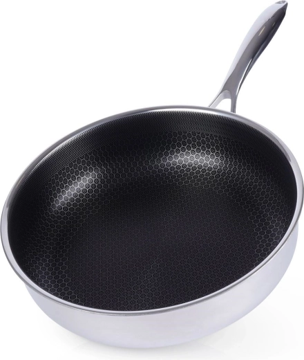 Sartén honda de acero inoxidable COOKCELL 28 cm