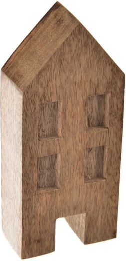 Decoración de madera casita de madera de mango 15 cm